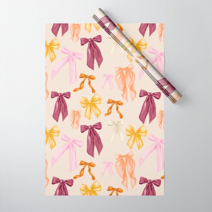 Pastel Watercolor Bow Ties Wrapping Paper Gallery Image 1