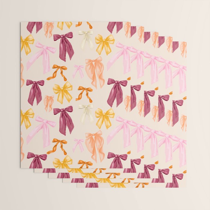 Pastel Watercolor Bow Ties Wrapping Paper Gallery Image 3