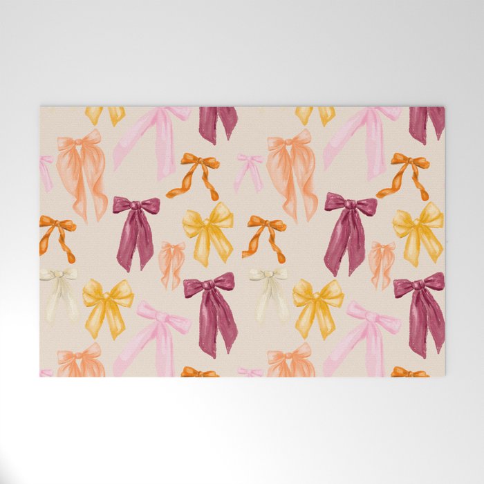Pastel Watercolor Bow Ties Welcome Mat Gallery Image 1