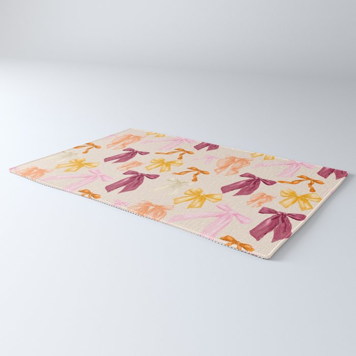 Pastel Watercolor Bow Ties Rug Gallery Image 3