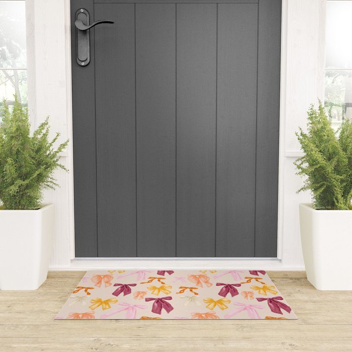Pastel Watercolor Bow Ties Welcome Mat Gallery Image 3