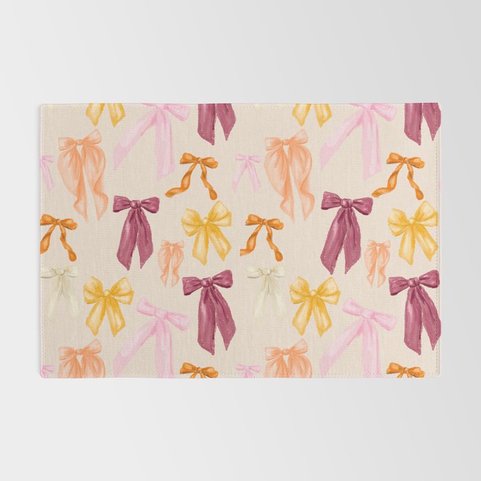 Pastel Watercolor Bow Ties Rug Gallery Image 2