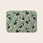 Playful Black And Tan Shiba Inu Pattern Bath Mat Gallery Image 1