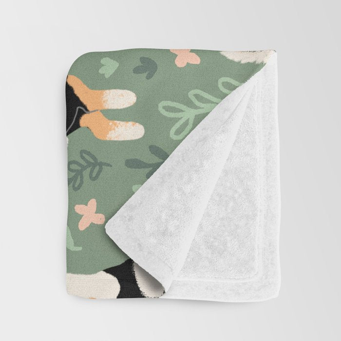 Playful Black And Tan Shiba Inu Pattern Throw Blanket Gallery Image 3