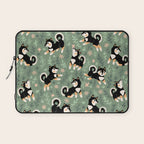 Playful Black And Tan Shiba Inu Pattern Laptop Sleeve Gallery Image 1