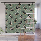 Playful Black And Tan Shiba Inu Pattern Wall Mural Gallery Image 1