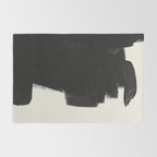 Mid Century Modern Minimalist Abstract Art Brush Strokes Black & White Ink Art Colorfield Rug Gallery Image 2