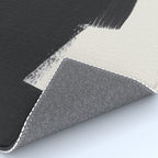 Mid Century Modern Minimalist Abstract Art Brush Strokes Black & White Ink Art Colorfield Rug Gallery Image 4