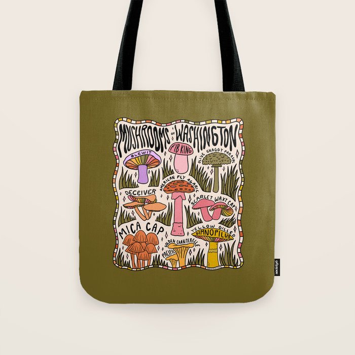 Mushrooms of Washington Tote Bag Gallery Image 1