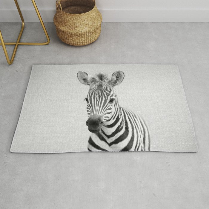 Baby Zebra - Black & White Rug Gallery Image 1