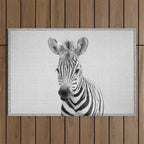 Baby Zebra - Black & White Outdoor Rug Gallery Image 1