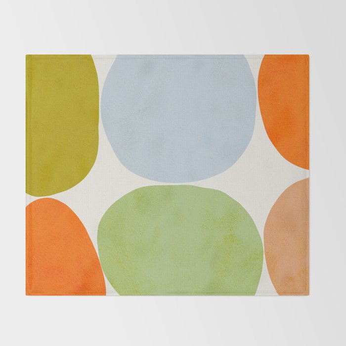 Happy Pebbles â¢ Organic Geometry Bold Pastels Throw Blanket Gallery Image 2