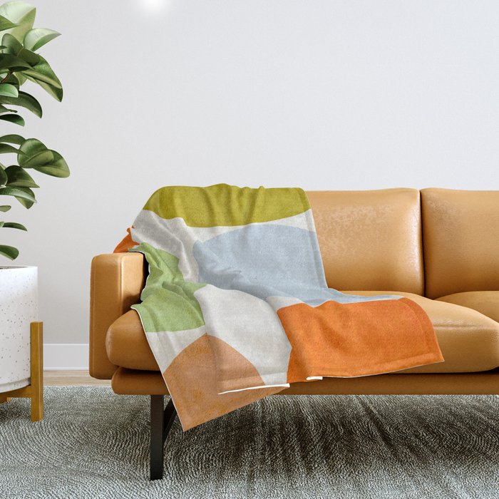 Happy Pebbles â¢ Organic Geometry Bold Pastels Throw Blanket Gallery Image 1