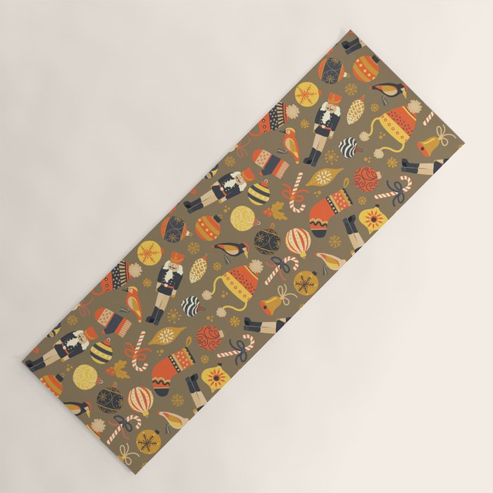 Christmas Vintage Ornaments Yoga Mat Gallery Image 1