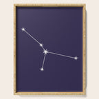 Cancer Zodiac Star Constellation Line Art Dark Purple Serving Tray Gallery Image 1
