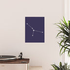 Cancer Zodiac Star Constellation Line Art Dark Purple Poster Gallery Image 2