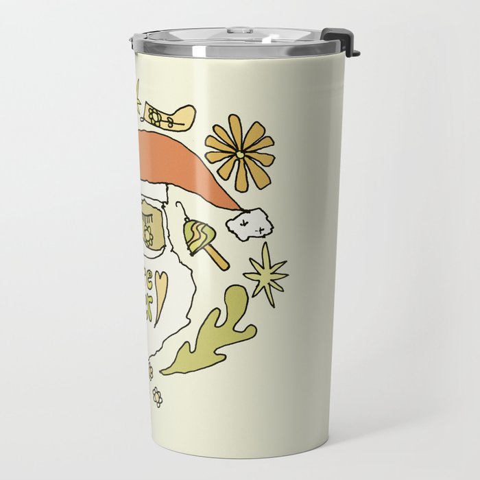 more cheer // retro santa // art by surfy birdy Travel Mug Gallery Image 2