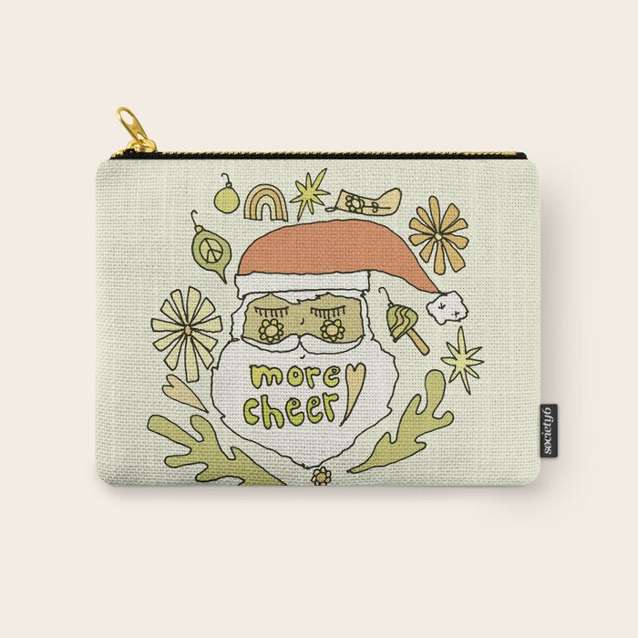 more cheer // retro santa // art by surfy birdy Carry All Pouch Gallery Image 1