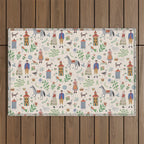 Swedish Folk Art Outdoor Rug Gallery Image 1