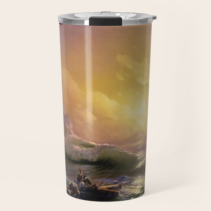 The Ninth Wave nautical sunset ocean storm landscape masterpiece by Ivan Aivazovsky Travel Mug Gallery Image 1
