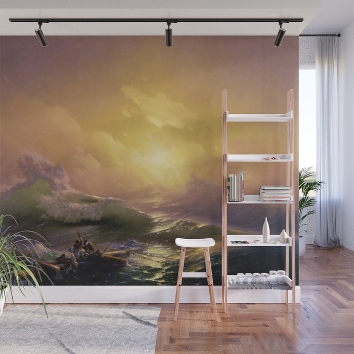 The Ninth Wave nautical sunset ocean storm landscape masterpiece by Ivan Aivazovsky Wall Mural Gallery Image 1