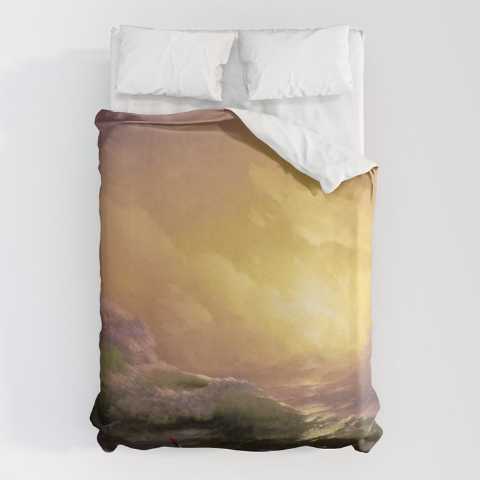The Ninth Wave nautical sunset ocean storm landscape masterpiece by Ivan Aivazovsky Duvet Cover Gallery Image 6