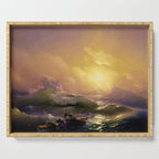 The Ninth Wave nautical sunset ocean storm landscape masterpiece by Ivan Aivazovsky Serving Tray Gallery Image 1