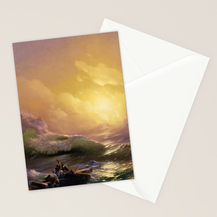 The Ninth Wave nautical sunset ocean storm landscape masterpiece by Ivan Aivazovsky Stationery Card Gallery Image 2