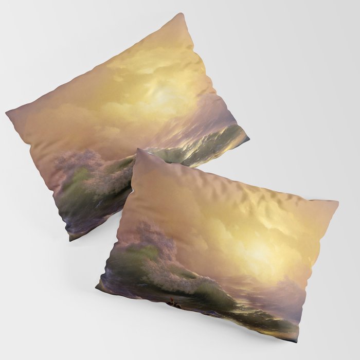The Ninth Wave nautical sunset ocean storm landscape masterpiece by Ivan Aivazovsky Pillow Sham Gallery Image 3