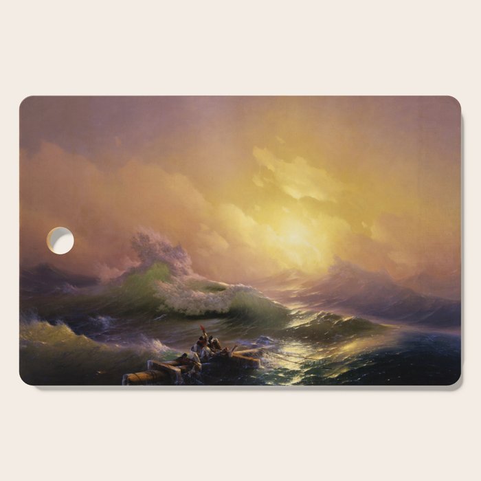 The Ninth Wave nautical sunset ocean storm landscape masterpiece by Ivan Aivazovsky Cutting Board Gallery Image 1