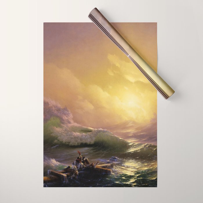 The Ninth Wave nautical sunset ocean storm landscape masterpiece by Ivan Aivazovsky Wrapping Paper Gallery Image 1
