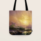 The Ninth Wave nautical sunset ocean storm landscape masterpiece by Ivan Aivazovsky Tote Bag Gallery Image 1