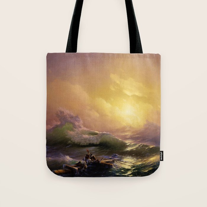 The Ninth Wave nautical sunset ocean storm landscape masterpiece by Ivan Aivazovsky Tote Bag Gallery Image 1