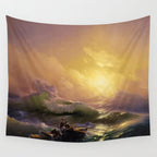 The Ninth Wave nautical sunset ocean storm landscape masterpiece by Ivan Aivazovsky Wall Tapestry Gallery Image 4