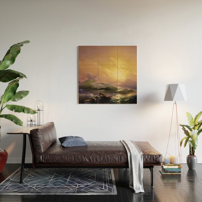 The Ninth Wave nautical sunset ocean storm landscape masterpiece by Ivan Aivazovsky Wood Wall Art Gallery Image 2