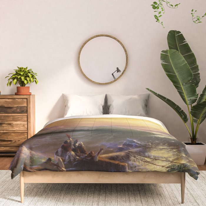 The Ninth Wave nautical sunset ocean storm landscape masterpiece by Ivan Aivazovsky Comforter Gallery Image 3