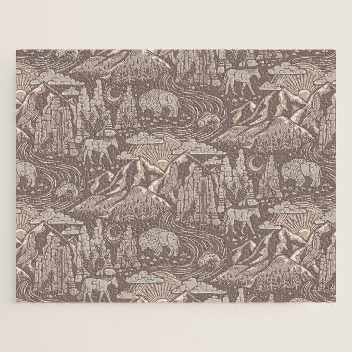 Wild West - Taupe Neutral  Jigsaw Puzzle Gallery Image 1