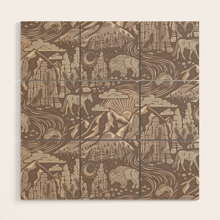 Wild West - Taupe Neutral  Wood Wall Art Gallery Image 1