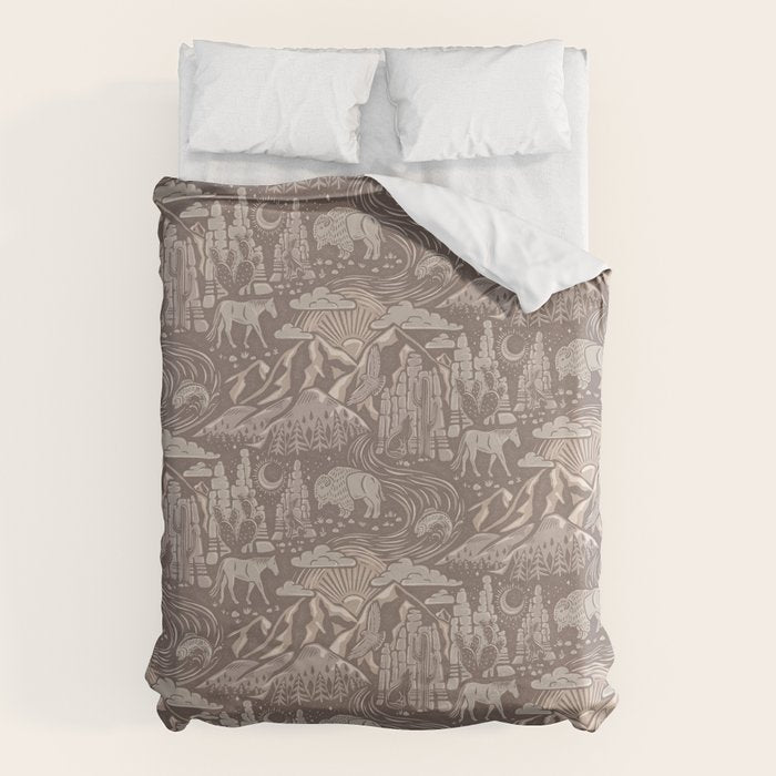Wild West - Taupe Neutral  Duvet Cover Gallery Image 1