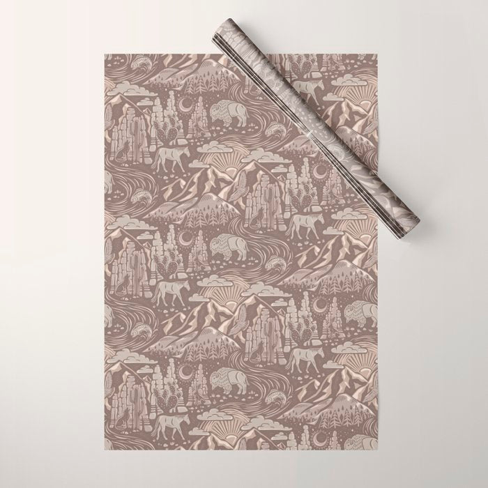 Wild West - Taupe Neutral  Wrapping Paper Gallery Image 1