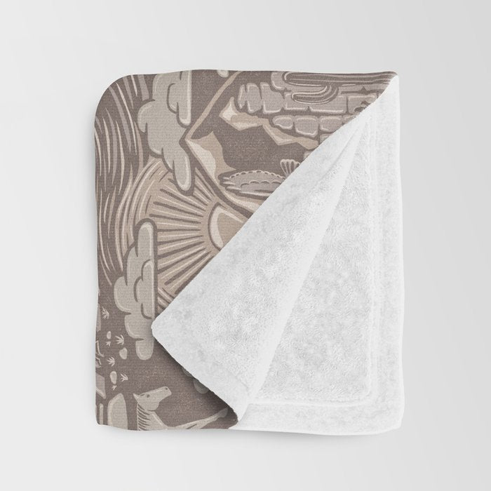 Wild West - Taupe Neutral  Throw Blanket Gallery Image 3