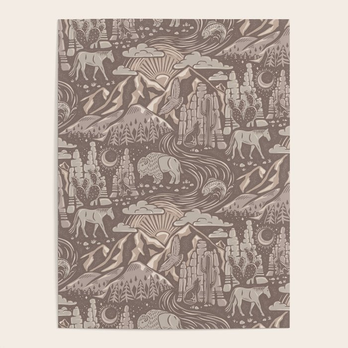 Wild West - Taupe Neutral  Poster Gallery Image 4