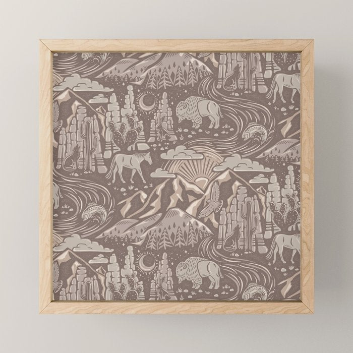 Wild West - Taupe Neutral  Mini Art Print Gallery Image 1