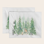 Pine Trees and Woodland Animals Watercolor Placemat Gallery Image 1