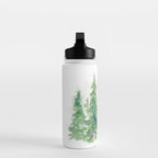 Pine Trees and Woodland Animals Watercolor Water Bottle Gallery Image 3