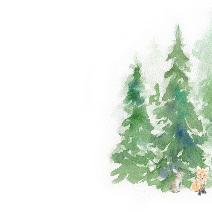 Pine Trees and Woodland Animals Watercolor Coffee Mug Gallery Image 2