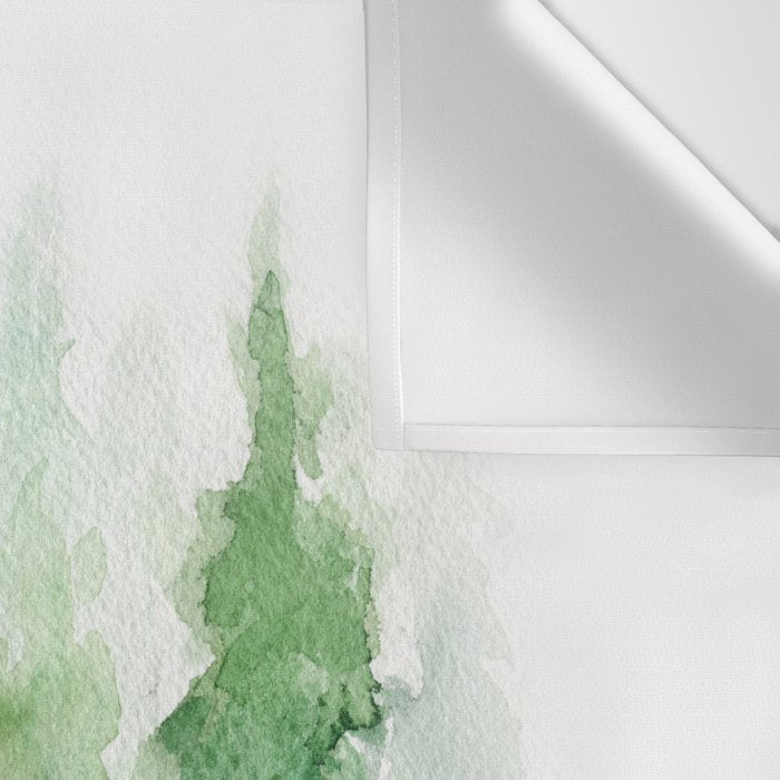 Pine Trees and Woodland Animals Watercolor Wall Tapestry Gallery Image 3