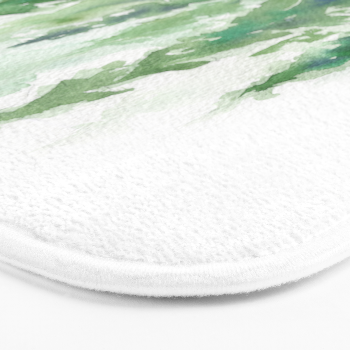 Pine Trees and Woodland Animals Watercolor Bath Mat Gallery Image 3