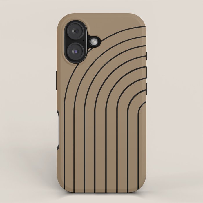 Minimal Arch XLIII Natural Tan Modern Geometric Lines iPhone Case Gallery Image 1