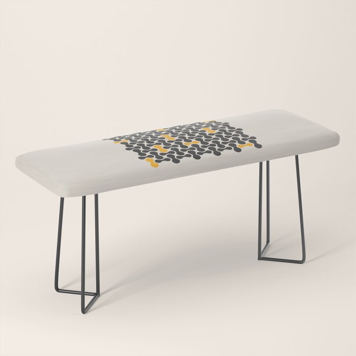 Abstract Mid-Century Pattern Bench Gallery Image 1